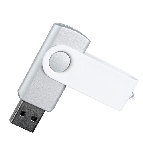 Флешка TWIST WHITE COLOR Серебристая с белым 4015.06.07.16ГБ3.0