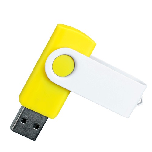 Флешка TWIST WHITE COLOR Желтая с белым 4015.04.07.64ГБ