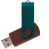 Флешка TWIST WOOD COLOR Темное дерево с зеленым 4014.32.02.16ГБ