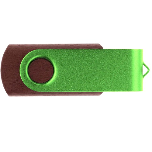 Флешка TWIST WOOD COLOR Темное дерево с салатовым 4014.32.15.32ГБ