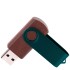 Флешка TWIST WOOD COLOR Темное дерево с зеленым 4014.32.02.32ГБ3.0