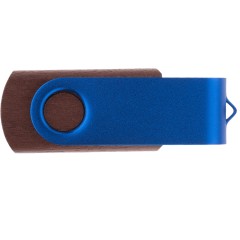 Флешка TWIST WOOD COLOR Темное дерево с синим 4014.32.01.8ГБ