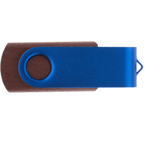 Флешка TWIST WOOD COLOR Темное дерево с синим 4014.32.01.8ГБ