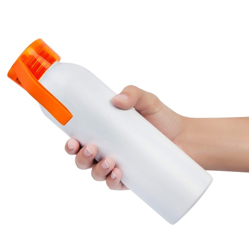 Бутылка для воды VIKING WHITE 650мл. Белая с оранжевой крышкой 6143.05