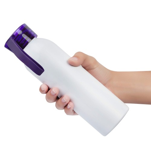 Бутылка для воды VIKING WHITE 650мл. Белая с фиолетовой крышкой 6143.11
