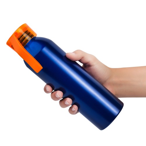 Бутылка для воды VIKING BLUE 650мл. Синяя с оранжевой крышкой 6140.05