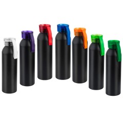 Бутылка для воды VIKING BLACK 650мл. Черная с синей крышкой 6142.01