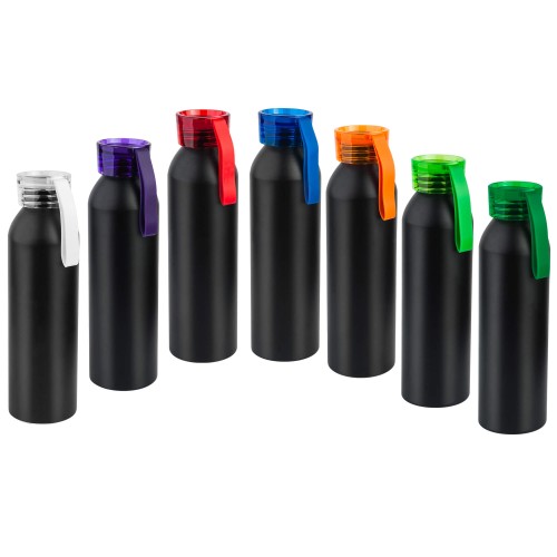 Бутылка для воды VIKING BLACK 650мл. Черная с синей крышкой 6142.01