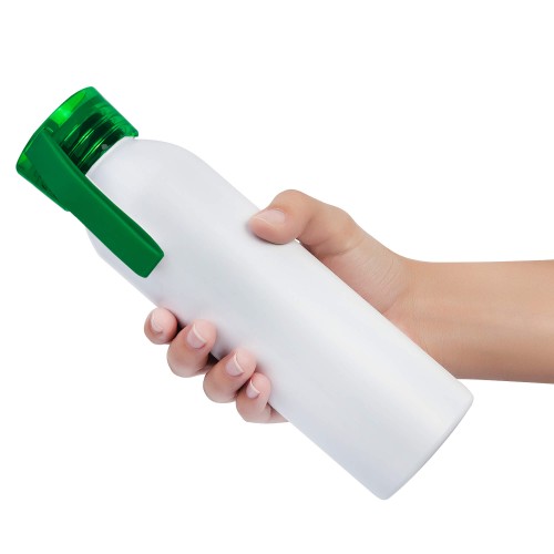 Бутылка для воды VIKING WHITE 650мл. Белая с зеленой крышкой 6143.02