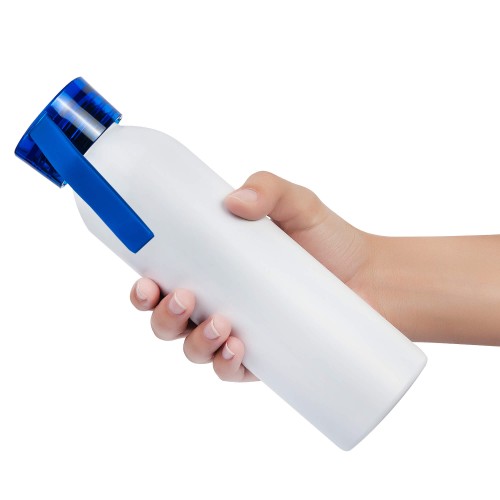 Бутылка для воды VIKING WHITE 650мл. Белая с синей крышкой 6143.01