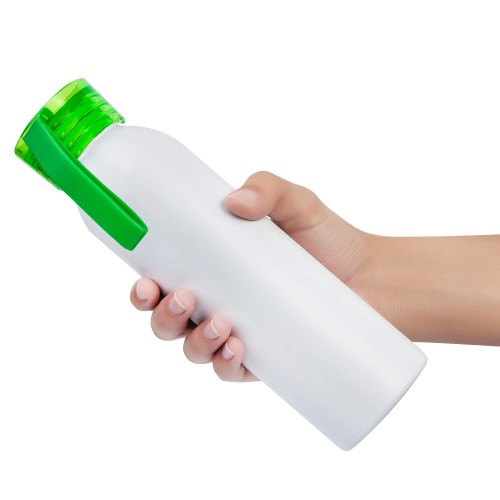 Бутылка для воды VIKING WHITE 650мл. Белая с салатовой крышкой 6143.15