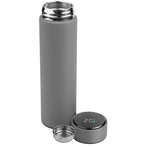 Термос TIM SOFT с индикатором температуры 420мл. Серый 6400.23